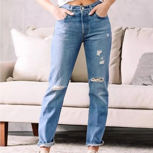 Levi's Denim - Levi's® Premium 501® ORIGINAL FIT WOMEN'S JEANS Athens Crown - Medium Wash